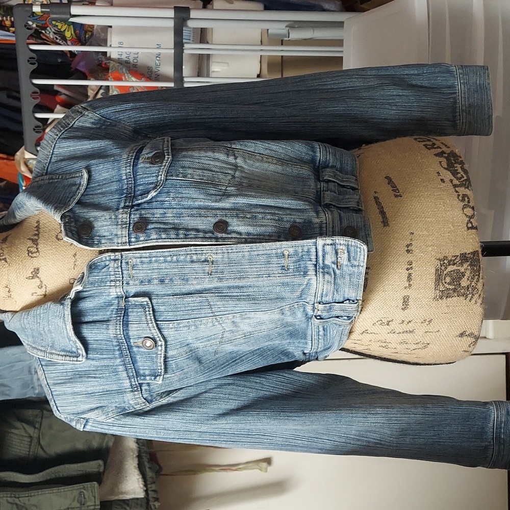 Vintage Paris Blues Cropped Denim Jacket
